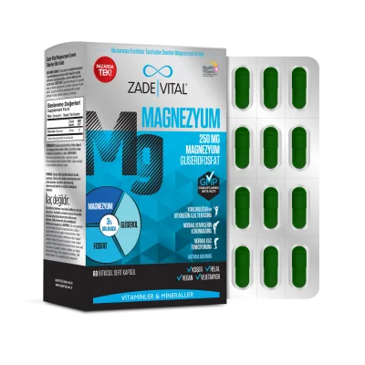 Zade Vital Magnesium 250 mg 60 Kapsül